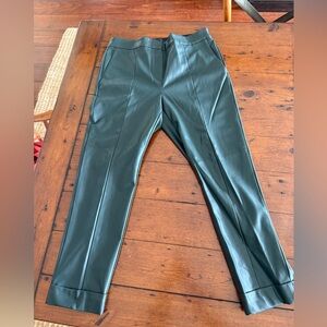 Ann Taylor size 10 green faux leather pants with cuffed hem. NBWw/out tags